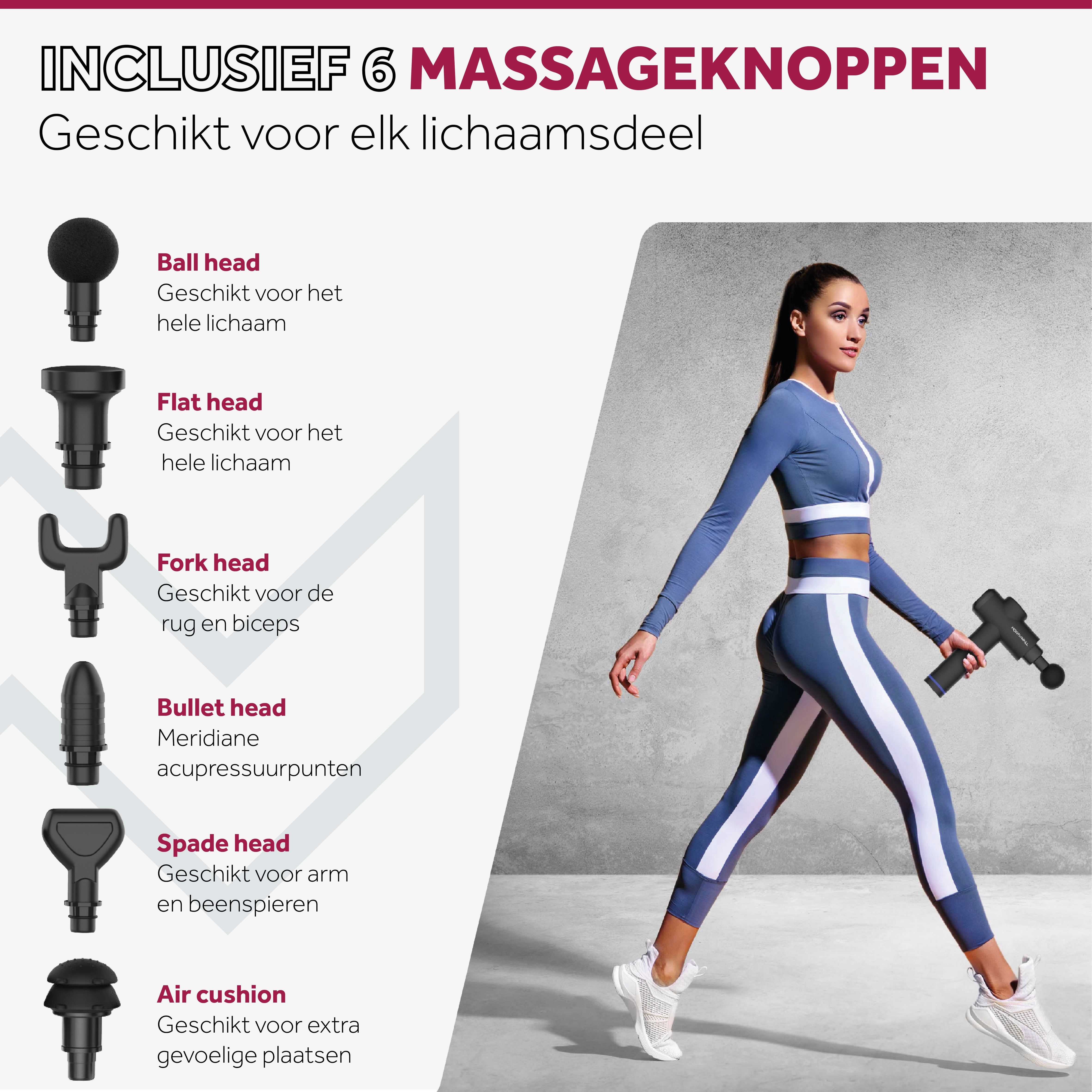 Northgun Prime inclusief eikenhouten massagekop - Northwalleu