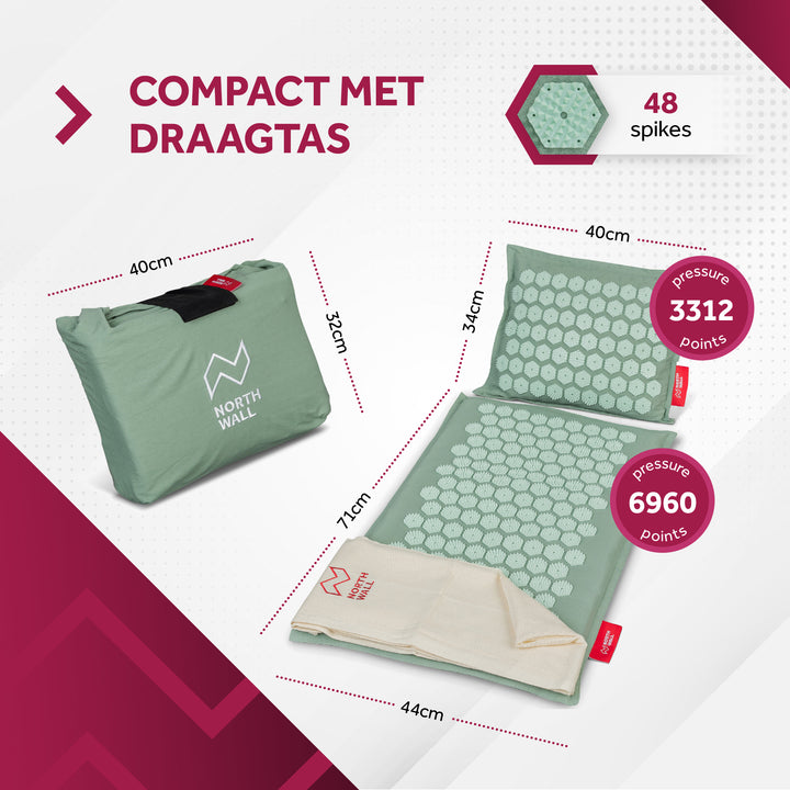 Afmetingen van de Northwall spijkermat en spijkerkussen