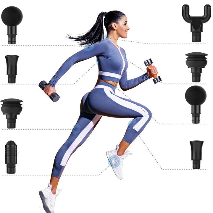 Massage gun verschillende massage koppen