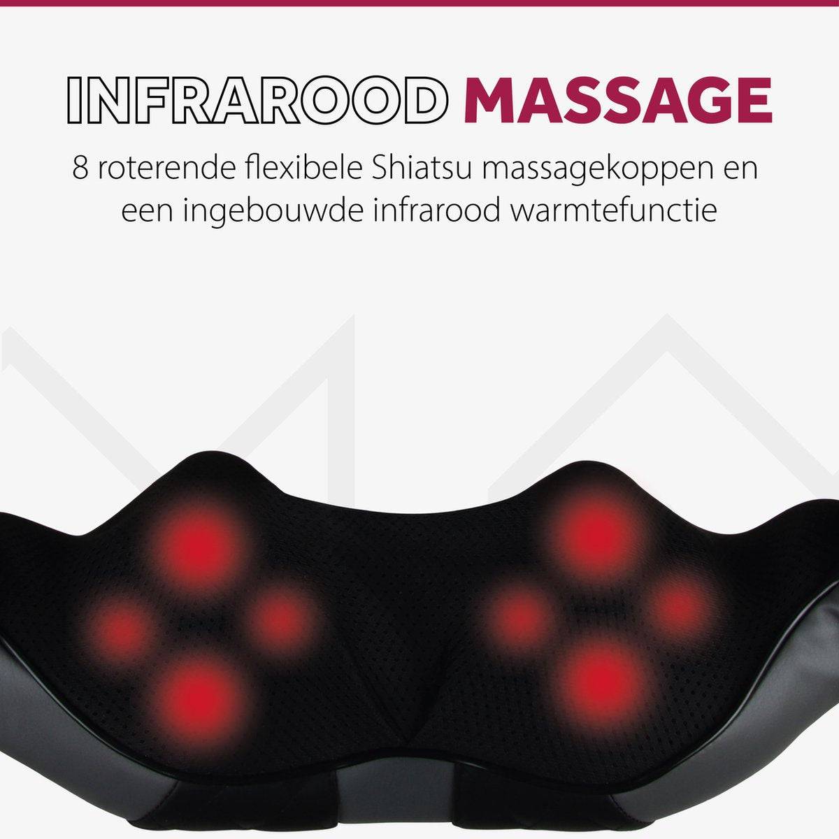 Nekmassage apparaat, infrarood shiatsu massagekussen