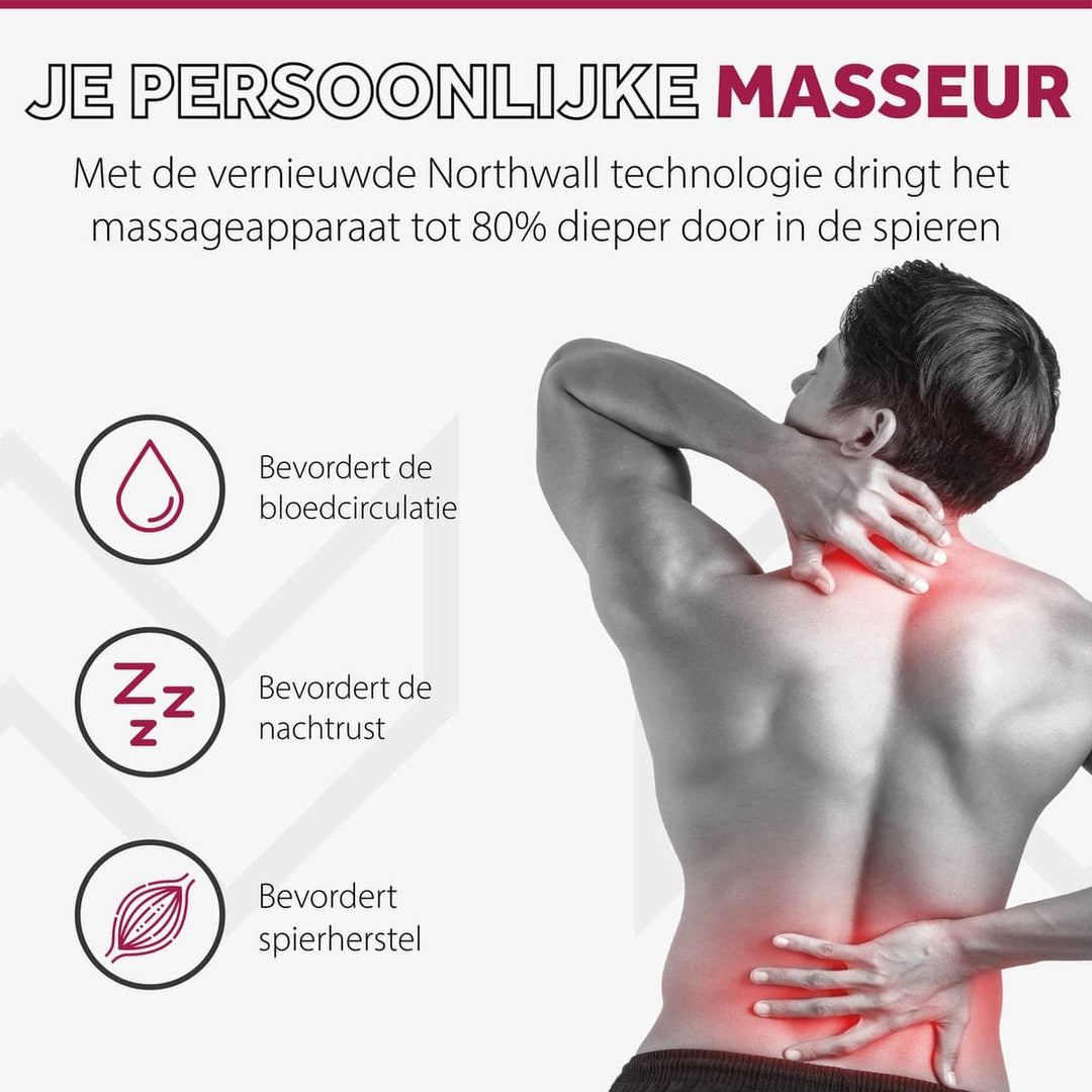 Nekmassage apparaat, infrarood shiatsu massagekussen - Northwalleu