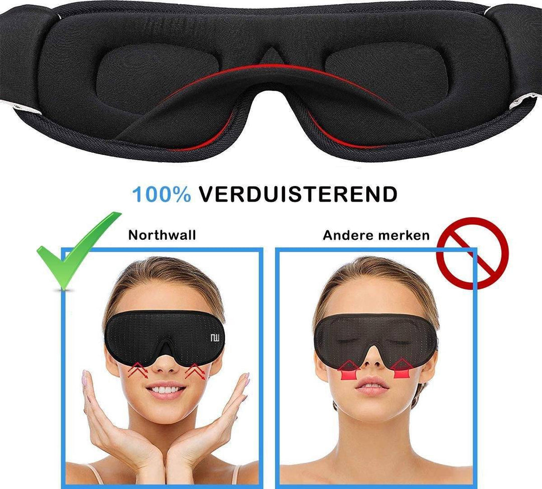 Slaapmasker 100% Verduisterend met Opbergzakje - Northwalleu
