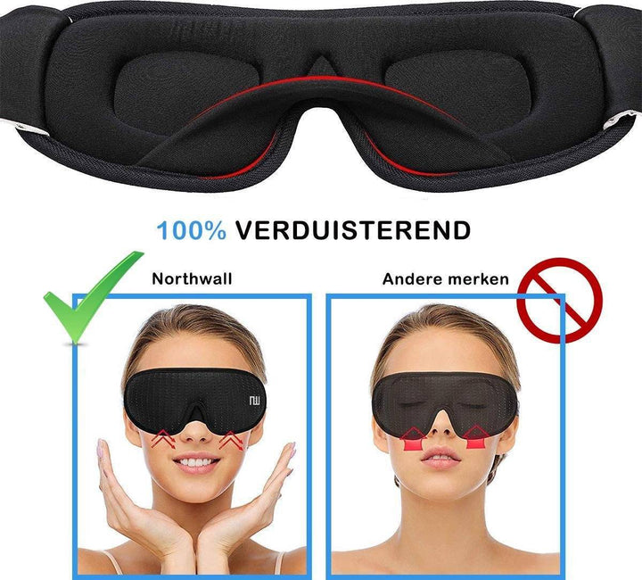 Slaapmasker 100% Verduisterend met Opbergzakje - Northwalleu