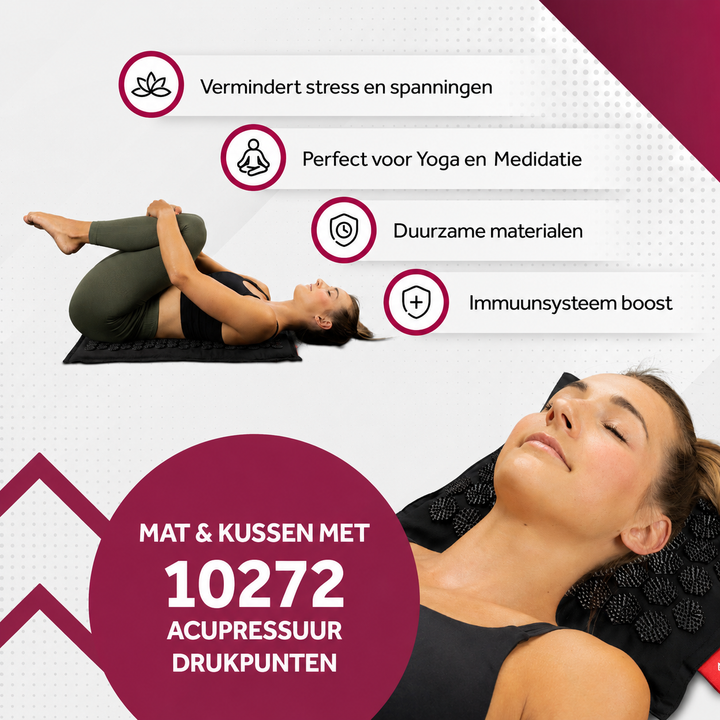 Northwall spijkermat &amp; kussen - Zwart